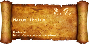 Matus Ibolya névjegykártya
